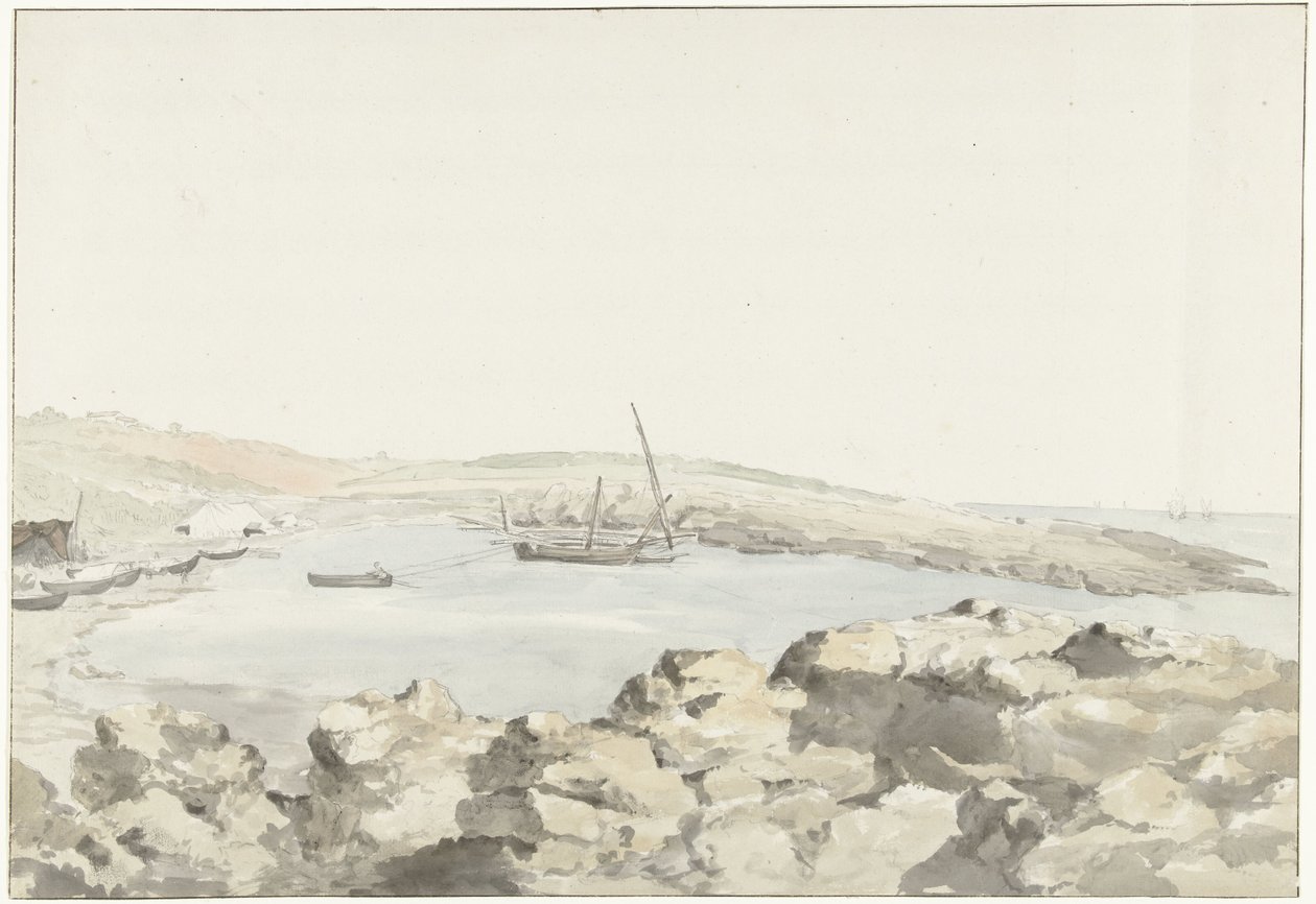 Vista desde el refugio de Luogo Vivo
Vista en alzado del puerto de Luogo Vivo
Viaje a Italia, Sicilia y Malta - 1778 (título de la serie) de Louis Ducros
