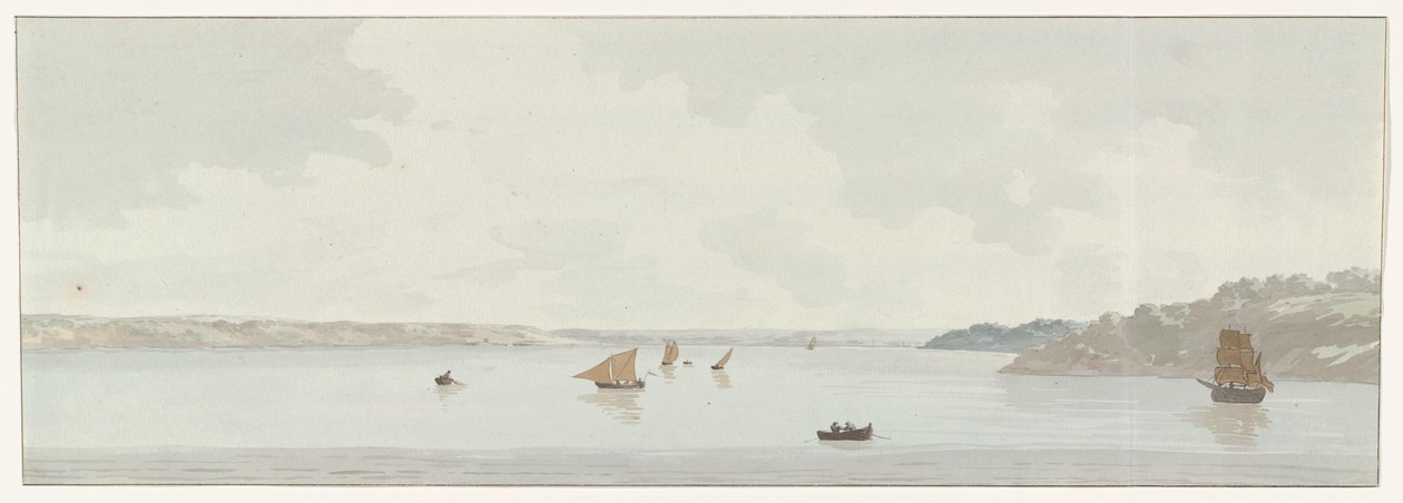 Visión de una parte del Mare Piccolo
Vista de una parte del Mare Piccolo, donde se encontraba el antiguo puente, la desembocadura del Galesus (título en el objeto)
Voyage en Italie, en Sicile et à Malte - 1778 (título de la serie) de Louis Ducros