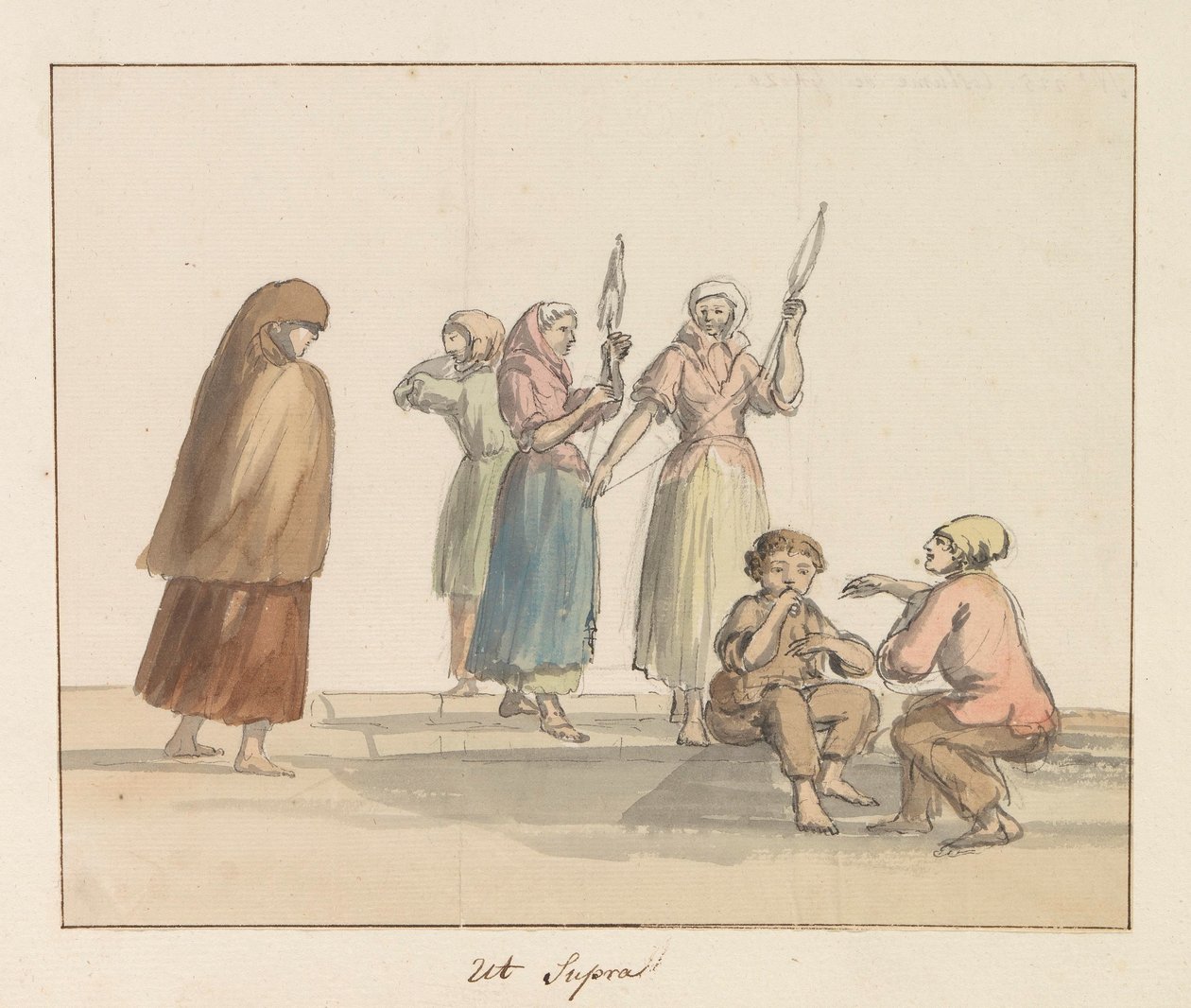 Trajes de la isla de Gozo
Traje de Gozo (título en el objeto)
Voyage en Italie, en Sicile et à Malte - 1778 (título de la serie) de Louis Ducros