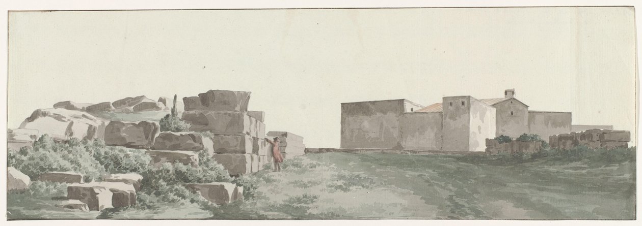 Perfil de las empresas y de los edificios de la antigua ciudad de Manduria
Perfil de los muros interiores y exteriores de la antigua Manduria (título en el objeto)
Voyage en Italie, en Sicile et à Malte - 1778 (título de la serie) de Louis Ducros