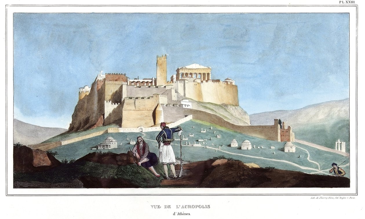 Vista de la Acrópolis de Atenas. en 
