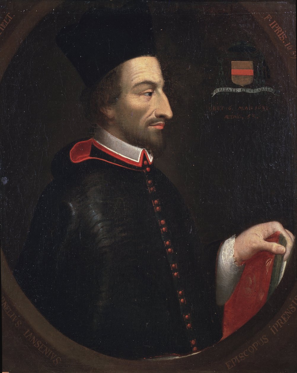 Retrato de Cornelius Jansen, llamado Jansenius, obispo de Ypres (óleo sobre lienzo de Louis Dutielt