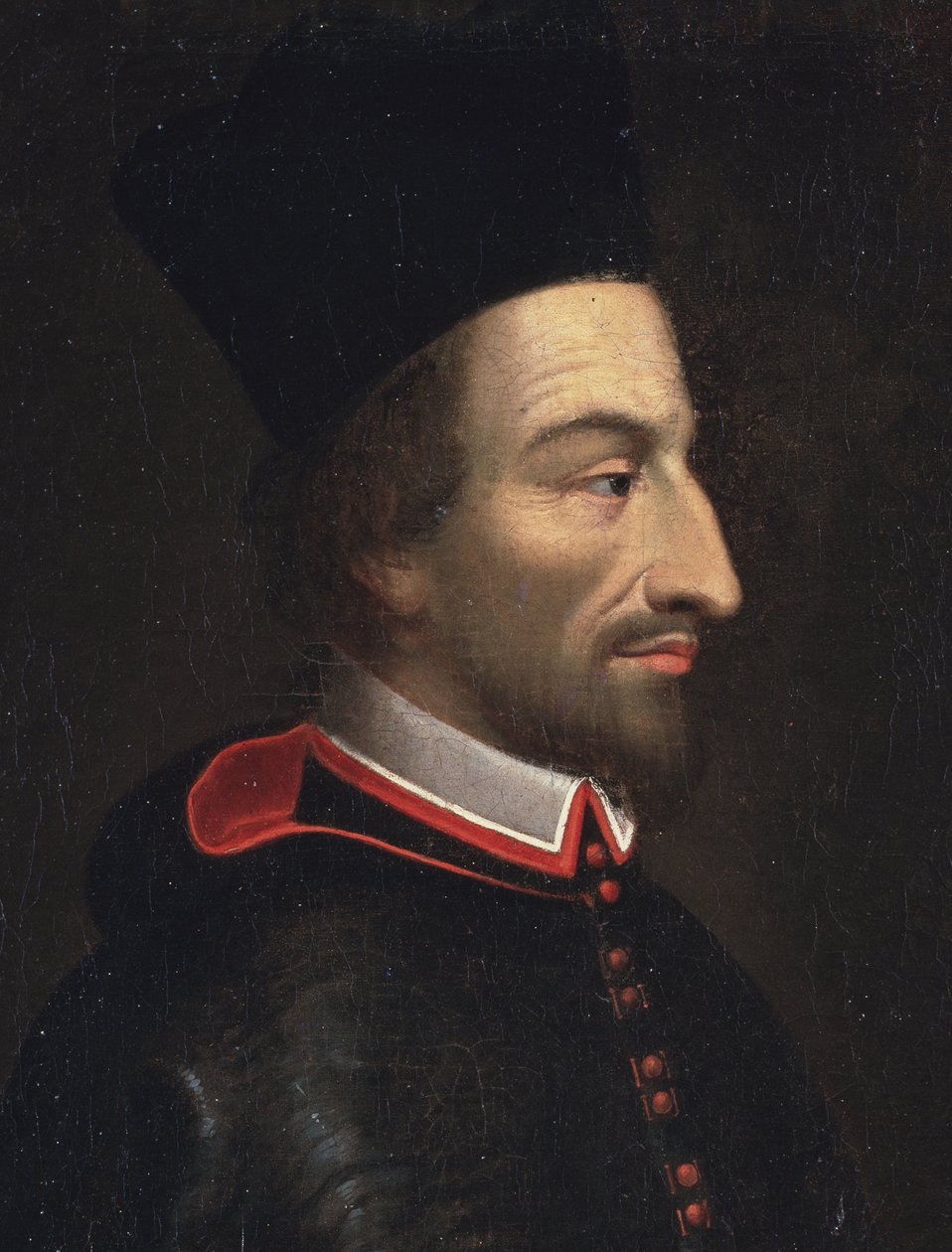 Retrato de Cornelius Jansen, llamado Jansenius, obispo de Ypres, detalle (óleo sobre lienzo de Louis Dutielt