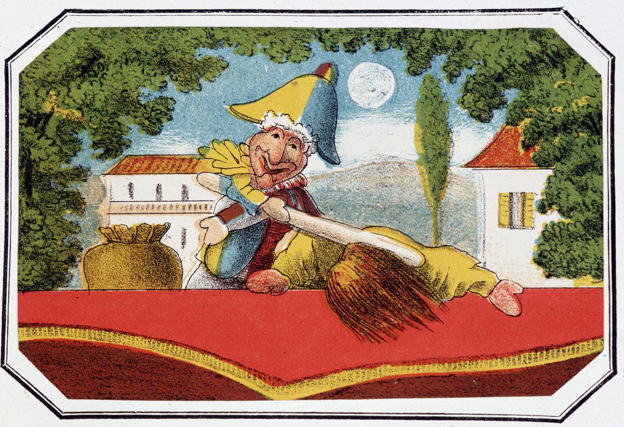 Les deux amis - Litografía, extraída de Theatre des marionnettes du jardin des Tuileries, texto y dibujo de Louis Edmond Duranty (1833-1880), París de Louis Edmond Duranty