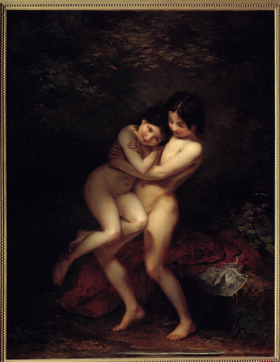 Las bañistas (1831) de Louis Edouard Rioult