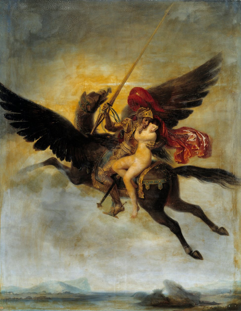 Ruggiero liberando a Angélica de Louis Edouard Rioult