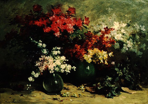 Naturaleza Muerta de Flores de Primavera de Louis Emile Minet