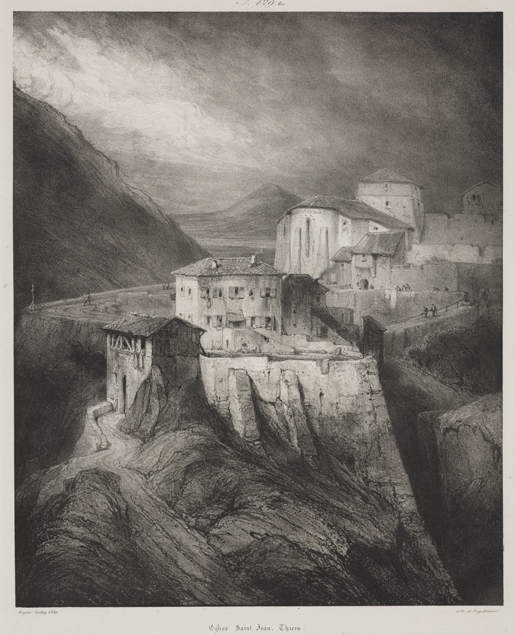Iglesia de San Juan, Thiers, Auvernia de Louis Eugene Gabriel Isabey
