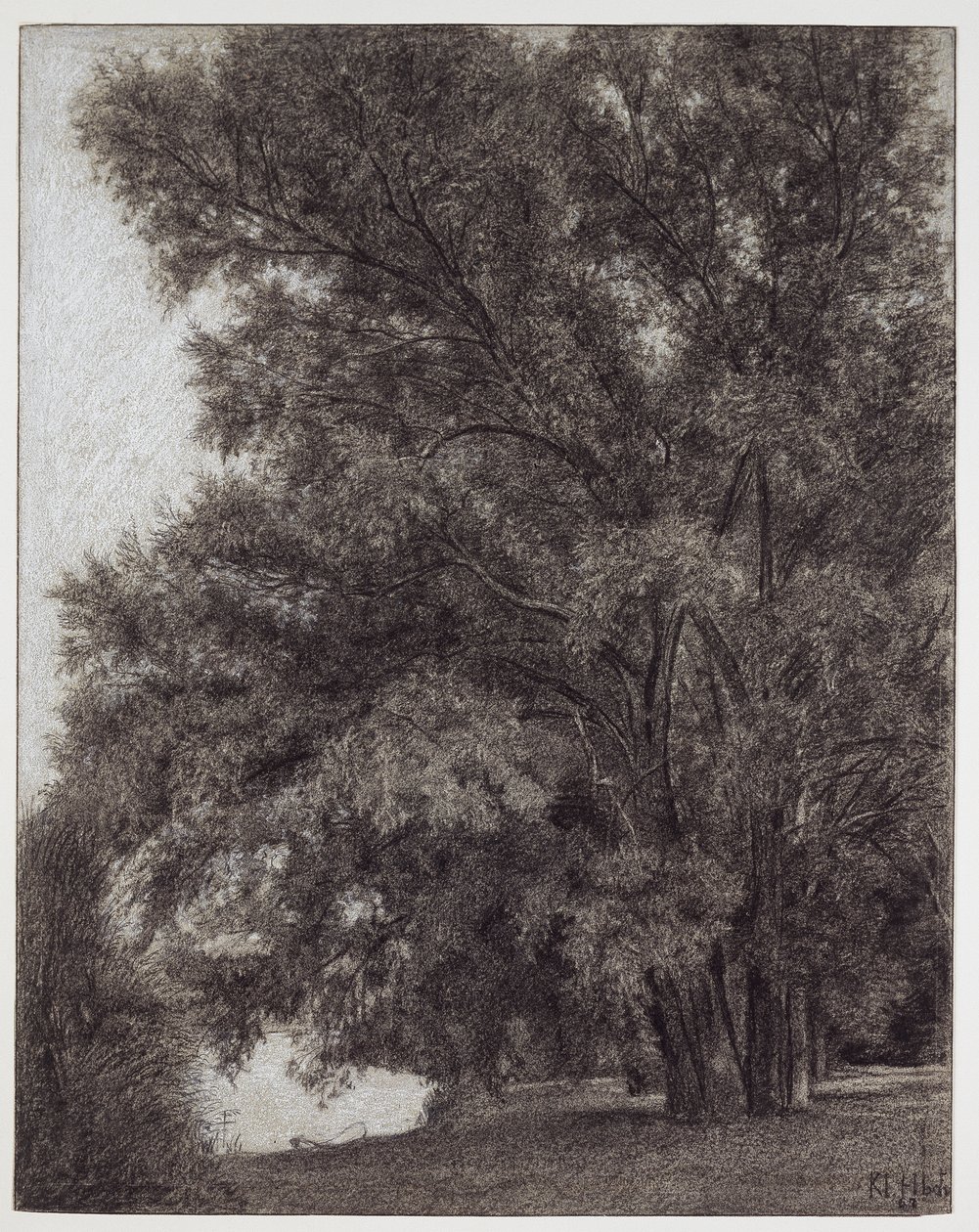 Grupo de árboles en el parque del palacio de Kleinheubach de Louis Eysen