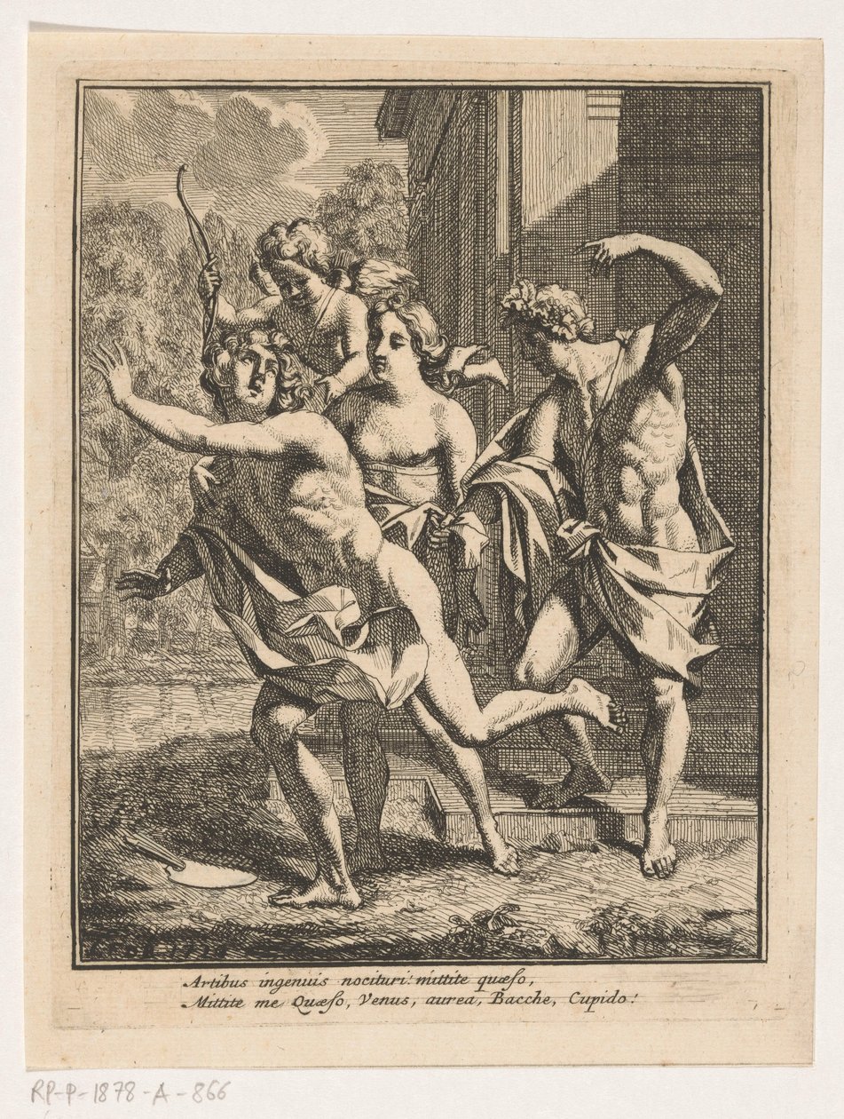Un joven huye de Baco, Venus y Amor de Louis Fabritius Dubourg