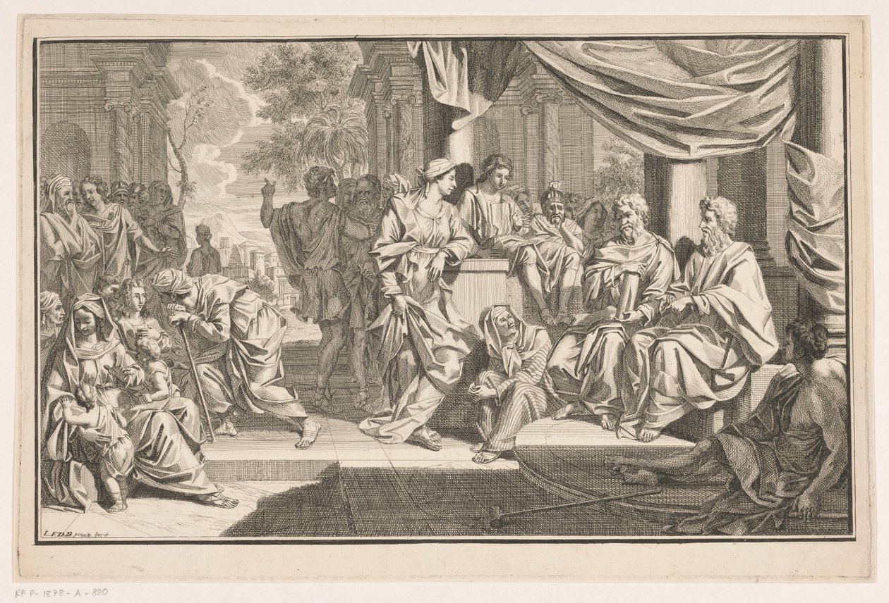 Pablo y Bernabé predicando frente al templo de Louis Fabritius Dubourg