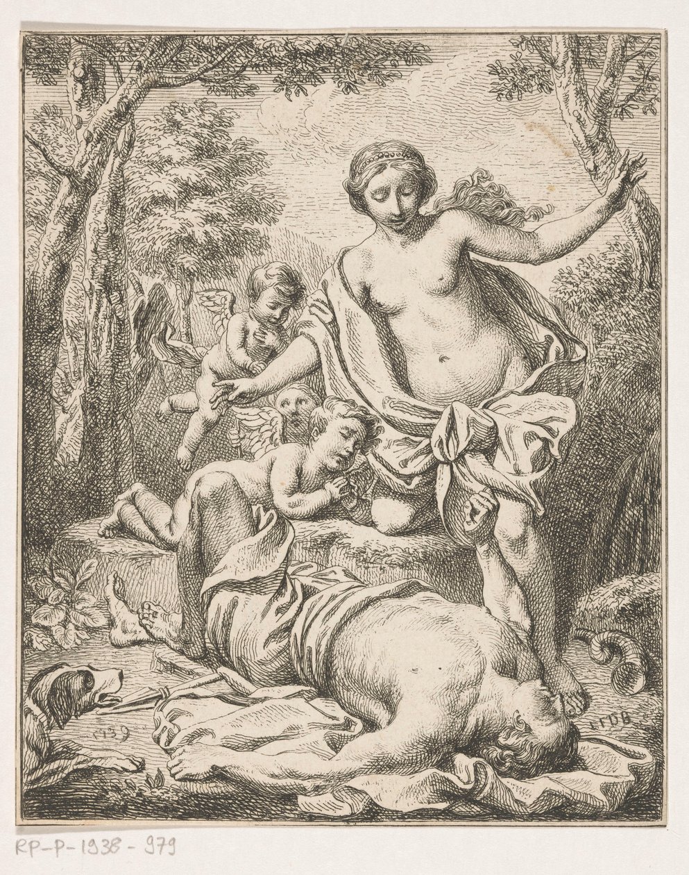 venus y adonis de Louis Fabritius Dubourg