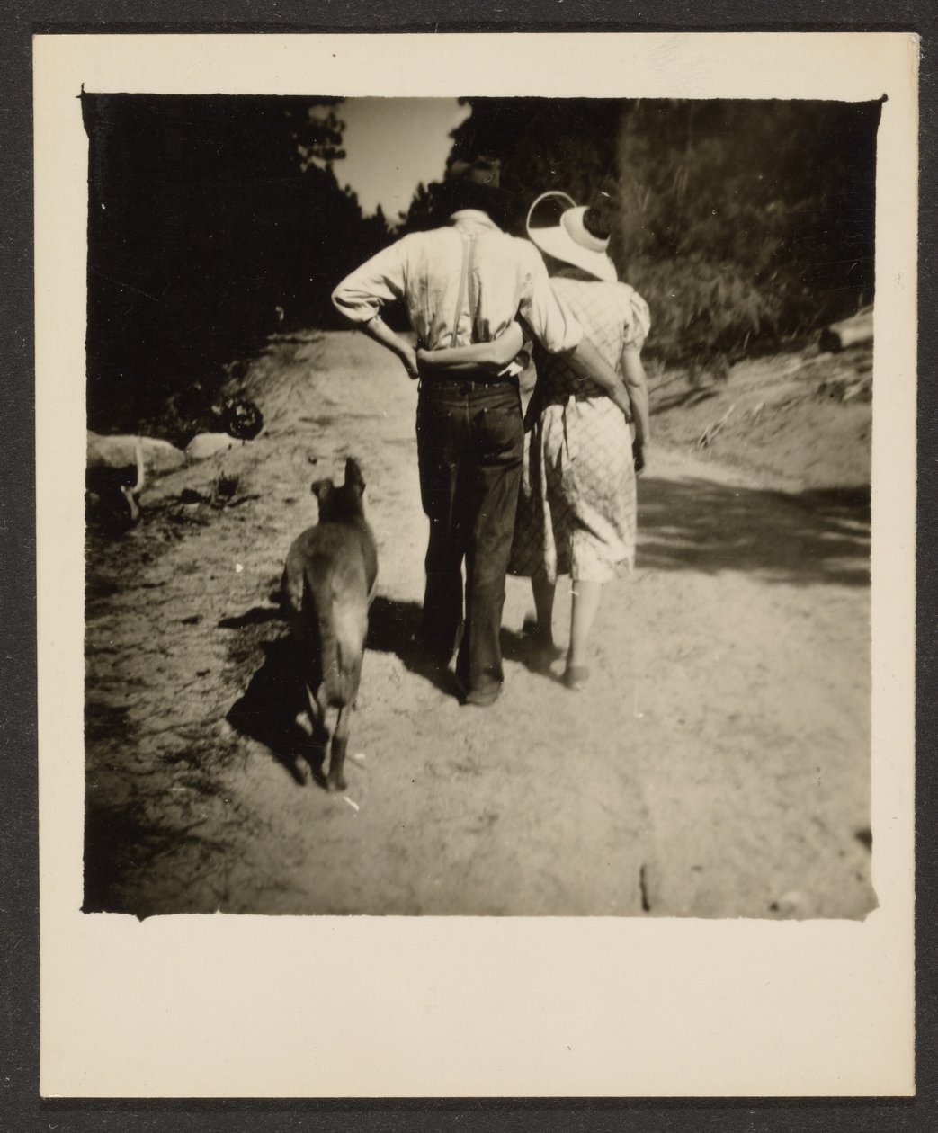 [Pareja paseando con su perro] de Louis Fleckenstein