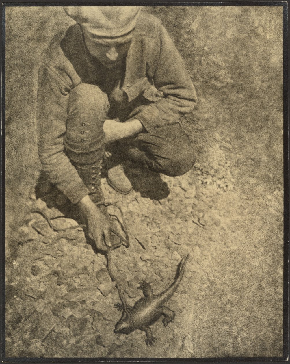 [Un hombre con un lagarto] de Louis Fleckenstein