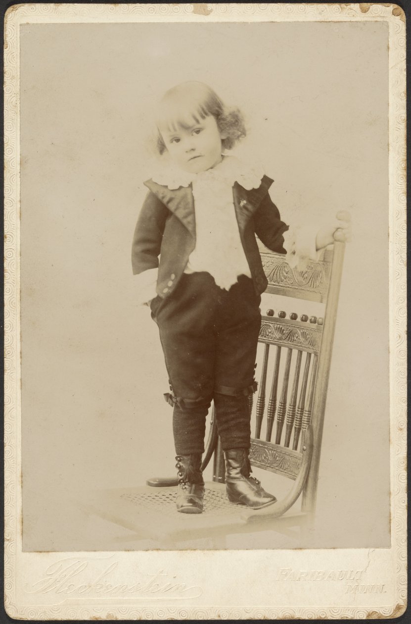 [Retrato de niño de pie sobre una silla] de Louis Fleckenstein