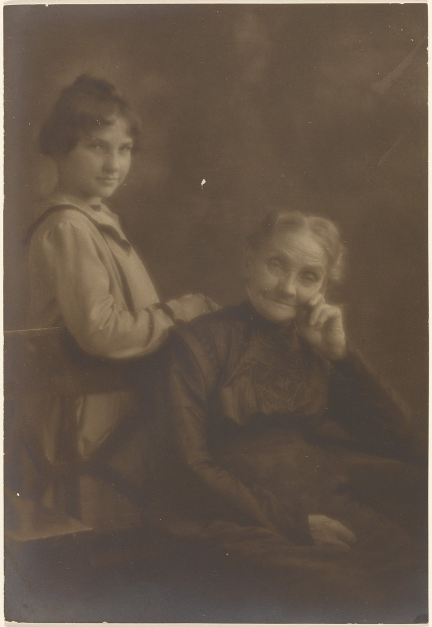 [Retrato de una anciana y una niña] de Louis Fleckenstein