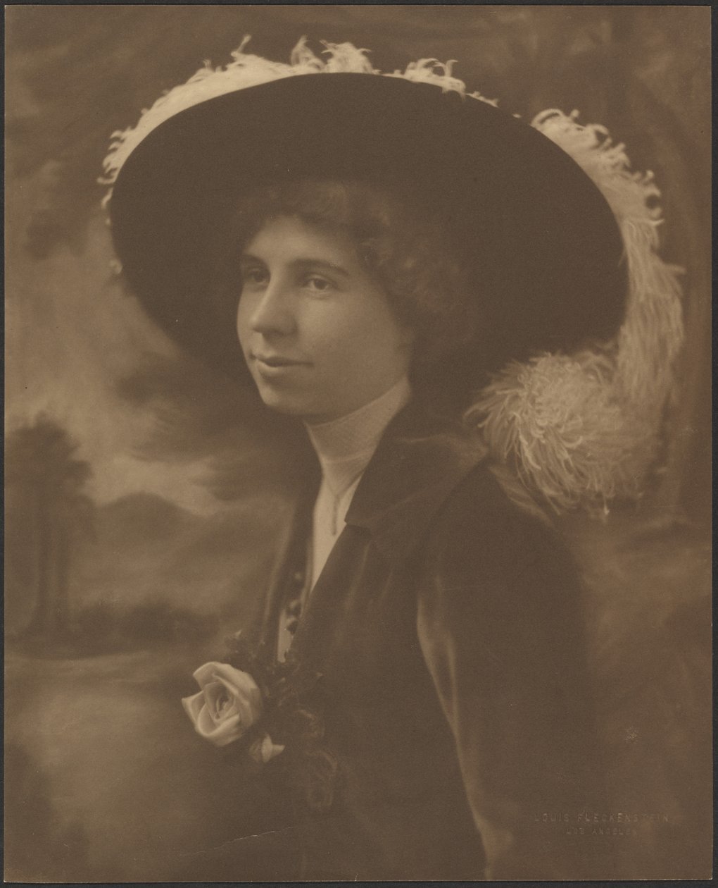 [Retrato de una mujer ante una escena pintada] de Louis Fleckenstein