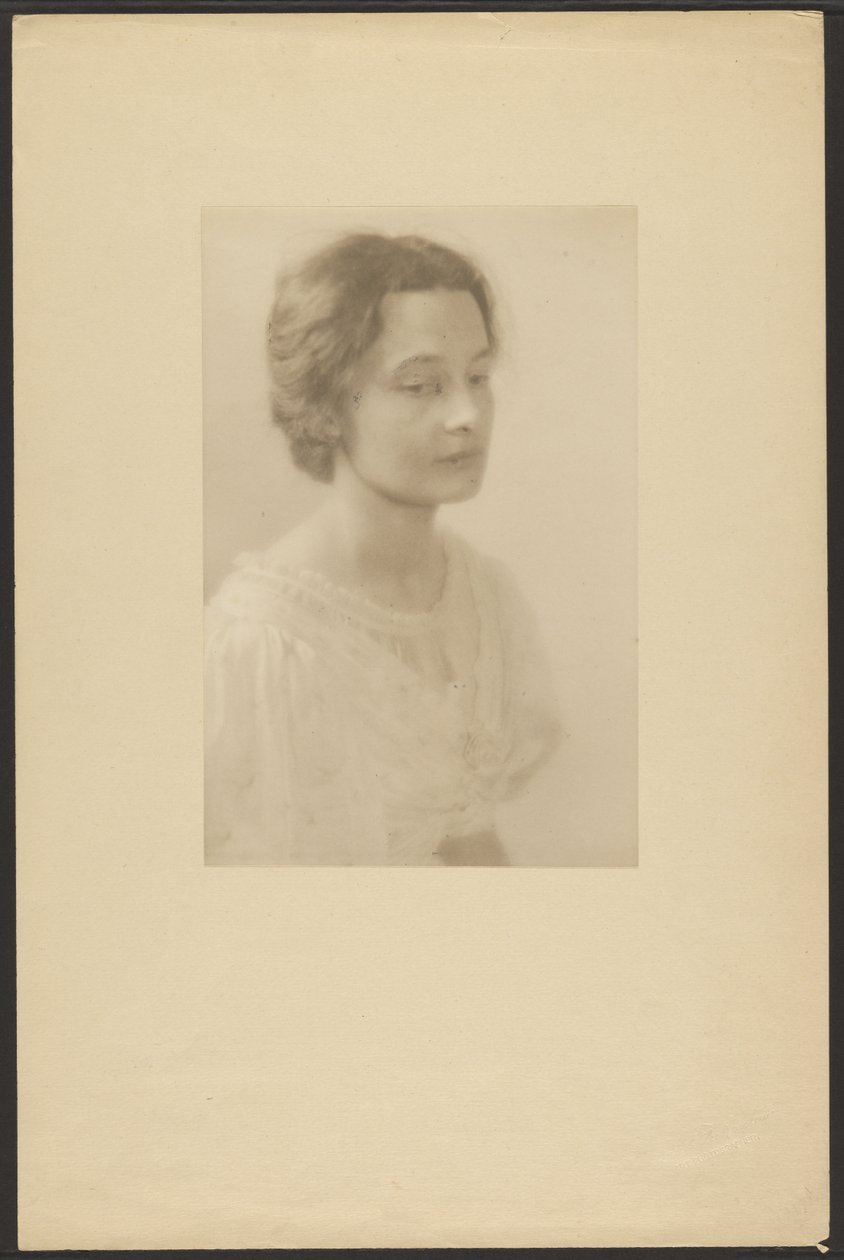 [Retrato de una mujer con vestido y rosas de seda] de Louis Fleckenstein