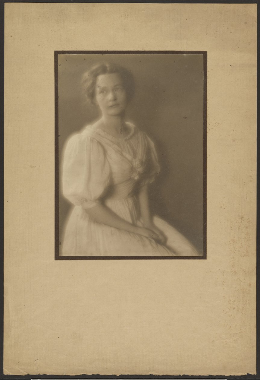 Retrato de una mujer con vestido y rosas de seda de Louis Fleckenstein