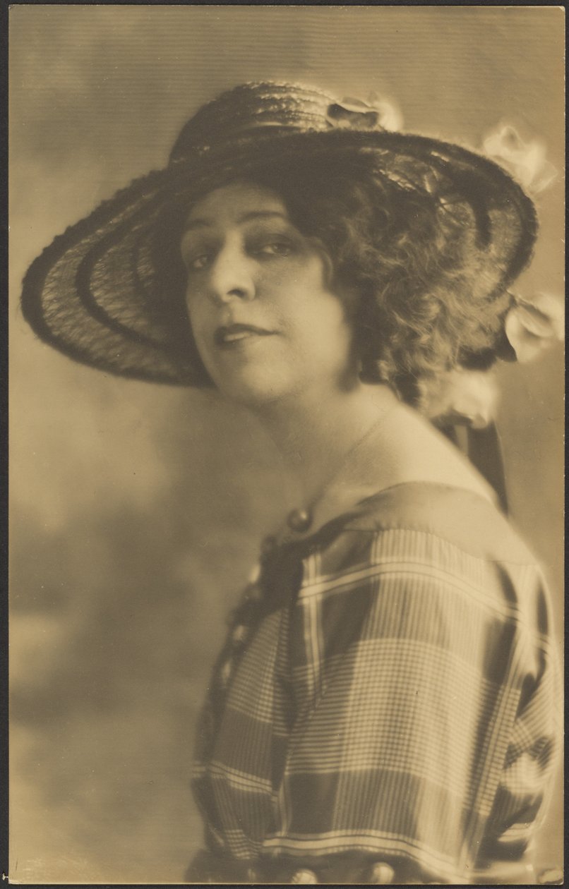 [Retrato de una mujer con vestido a cuadros] de Louis Fleckenstein