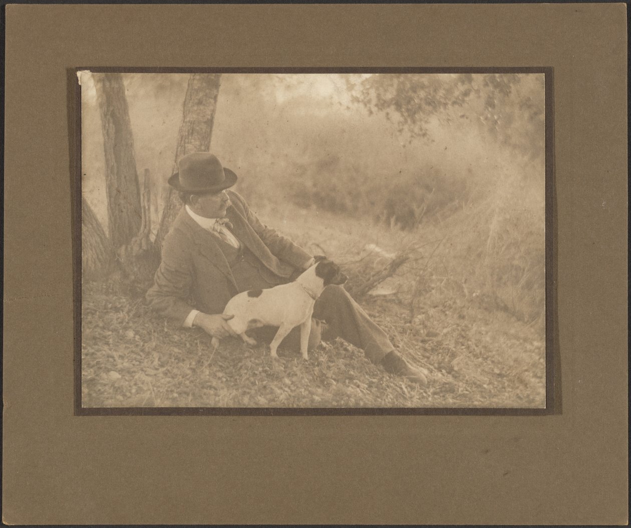 [Autorretrato con perro] de Louis Fleckenstein
