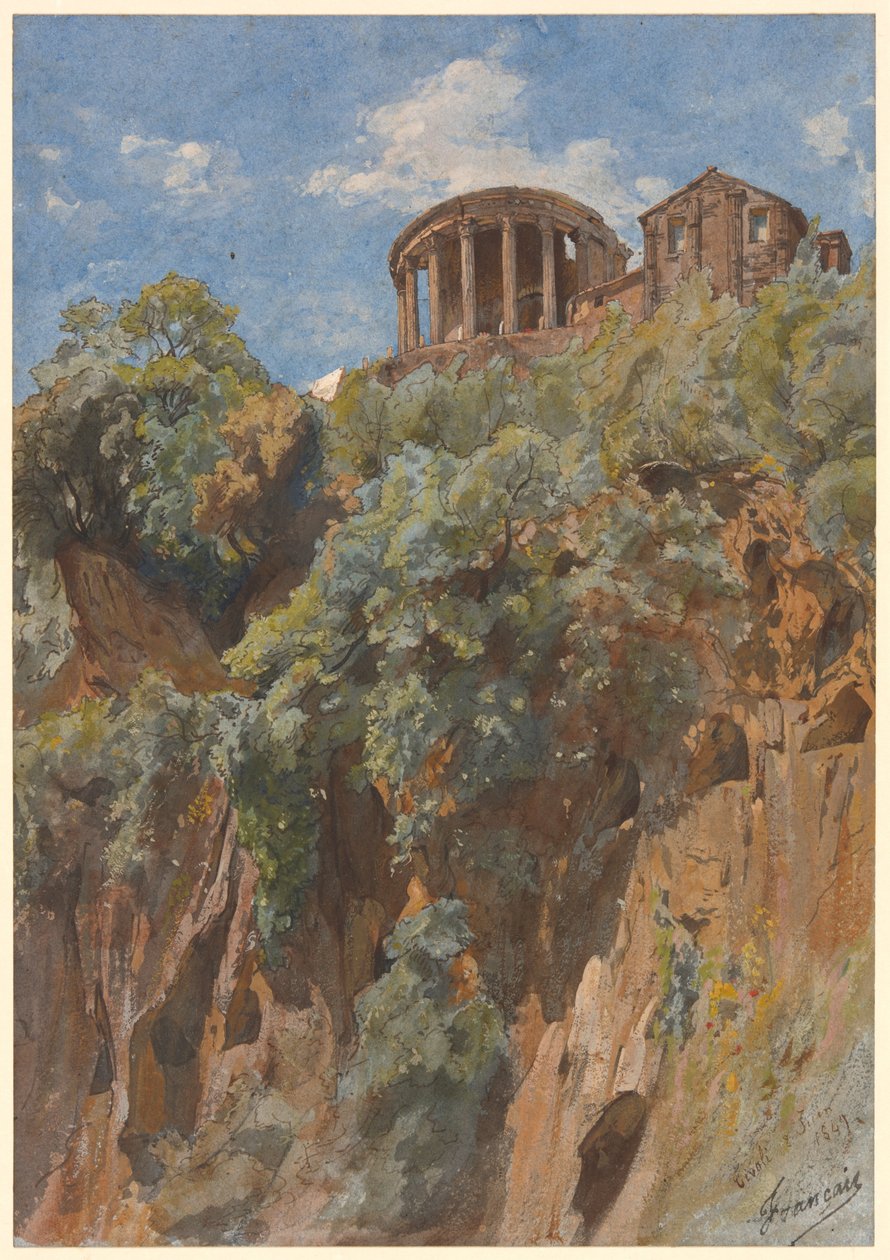 Vista del Templo de Vesta en Tívoli de Louis Français
