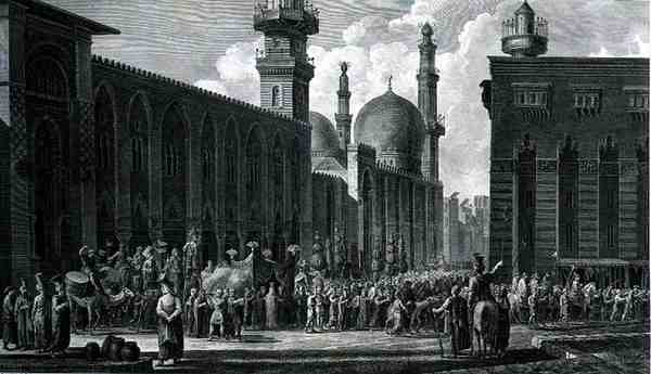 Un Matrimonio en la Ciudad de El Cairo, grabado por Charles Emmanuel Patas (1744-1802) del Volumen III de 