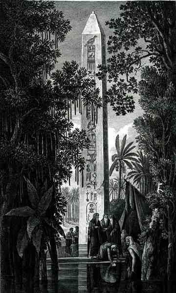 Obelisco de Mathariyyah, grabado por Jean Antoine Pierron (fl.1780-1812) del Volumen III de 
