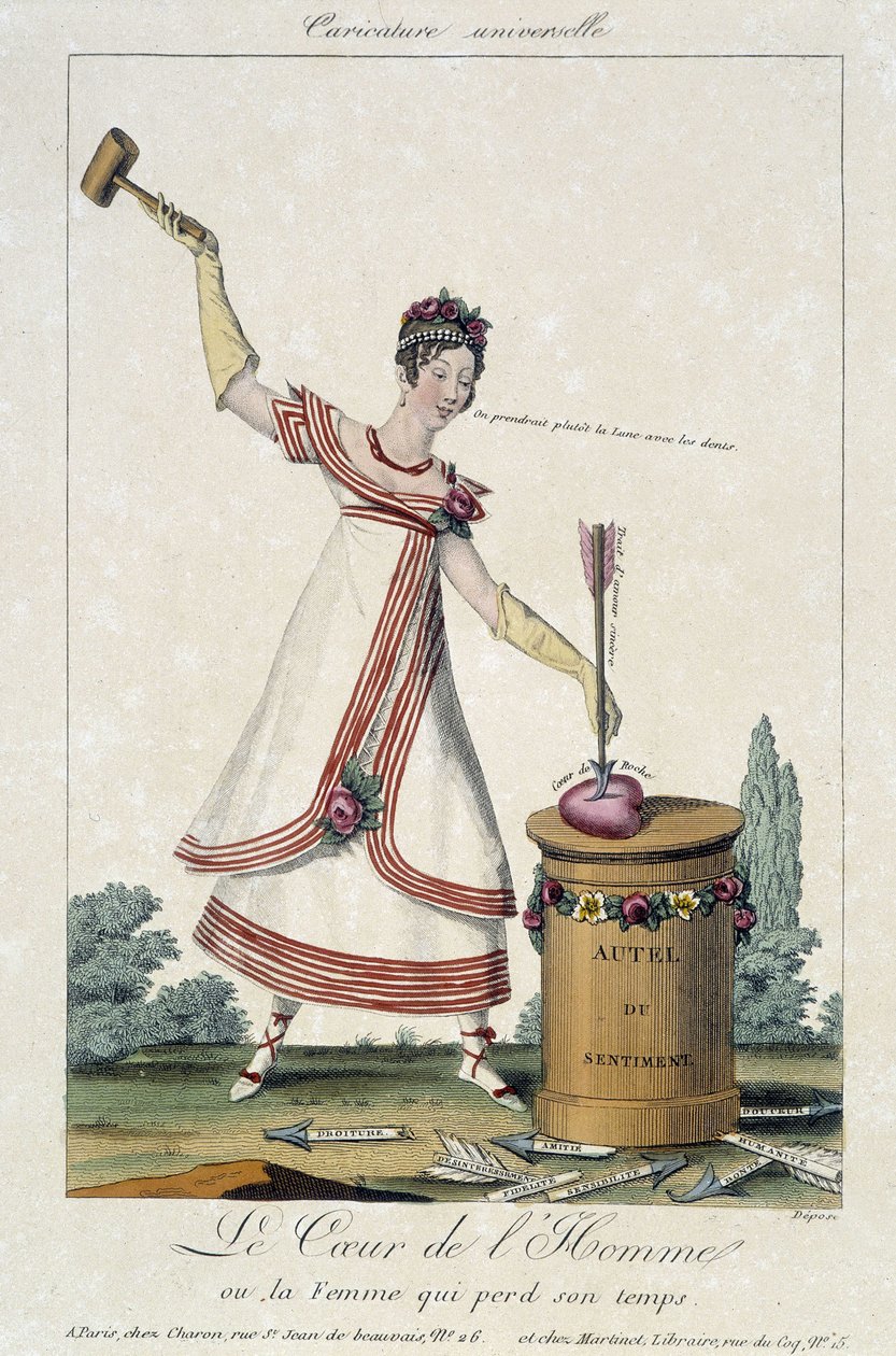 Viñeta sobre el amor: "El corazón del hombre o de la mujer que pierde su tiempo" - Carnavalet de Louis François Charon