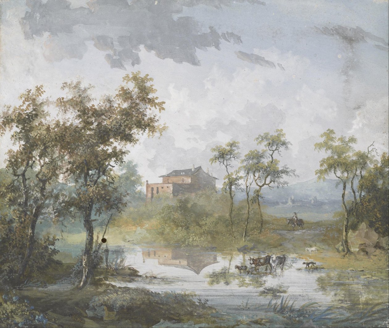 El Vado Rústico del Río de Louis Gabriel Moreau