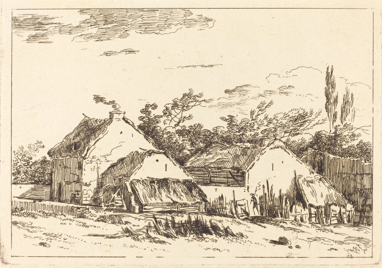 Dos graneros de Louis Gabriel Moreau the Elder