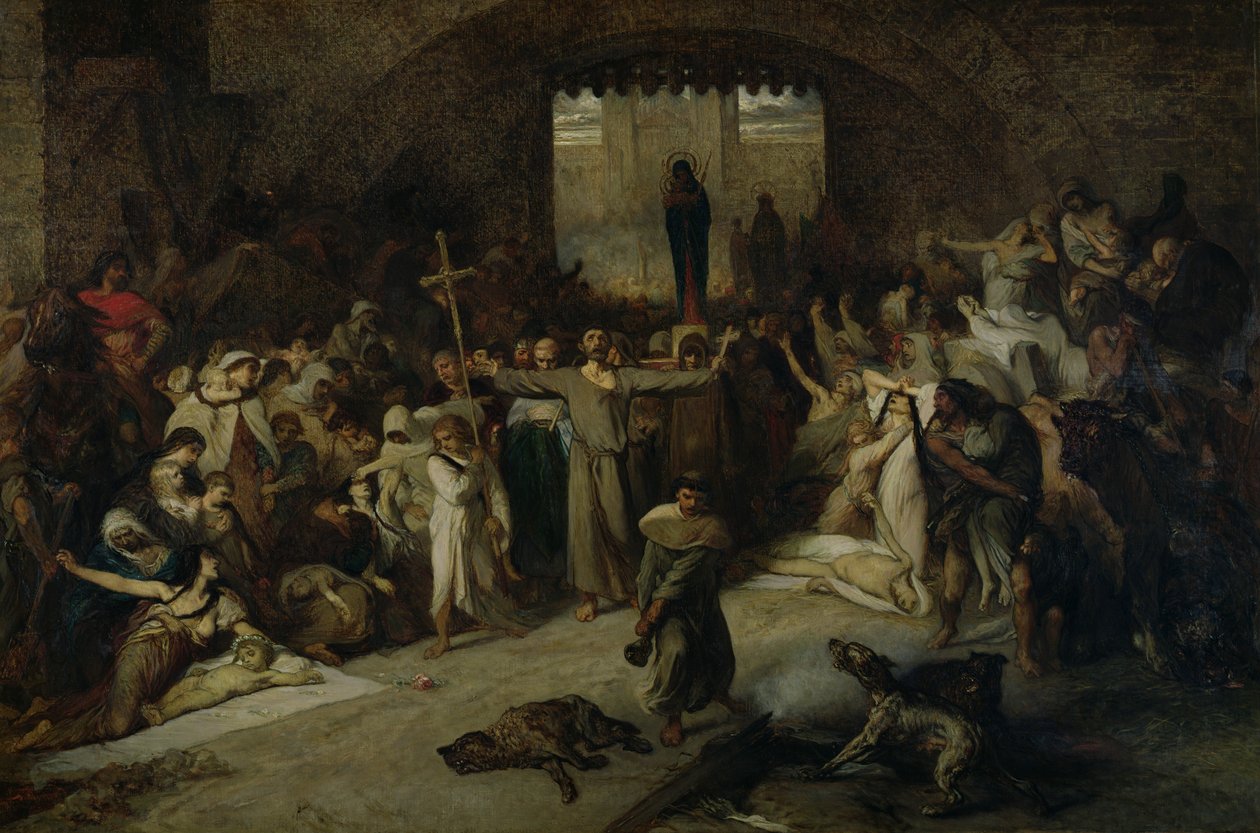 La plaga de Tournai en 1095, 1883 de Louis Gallait