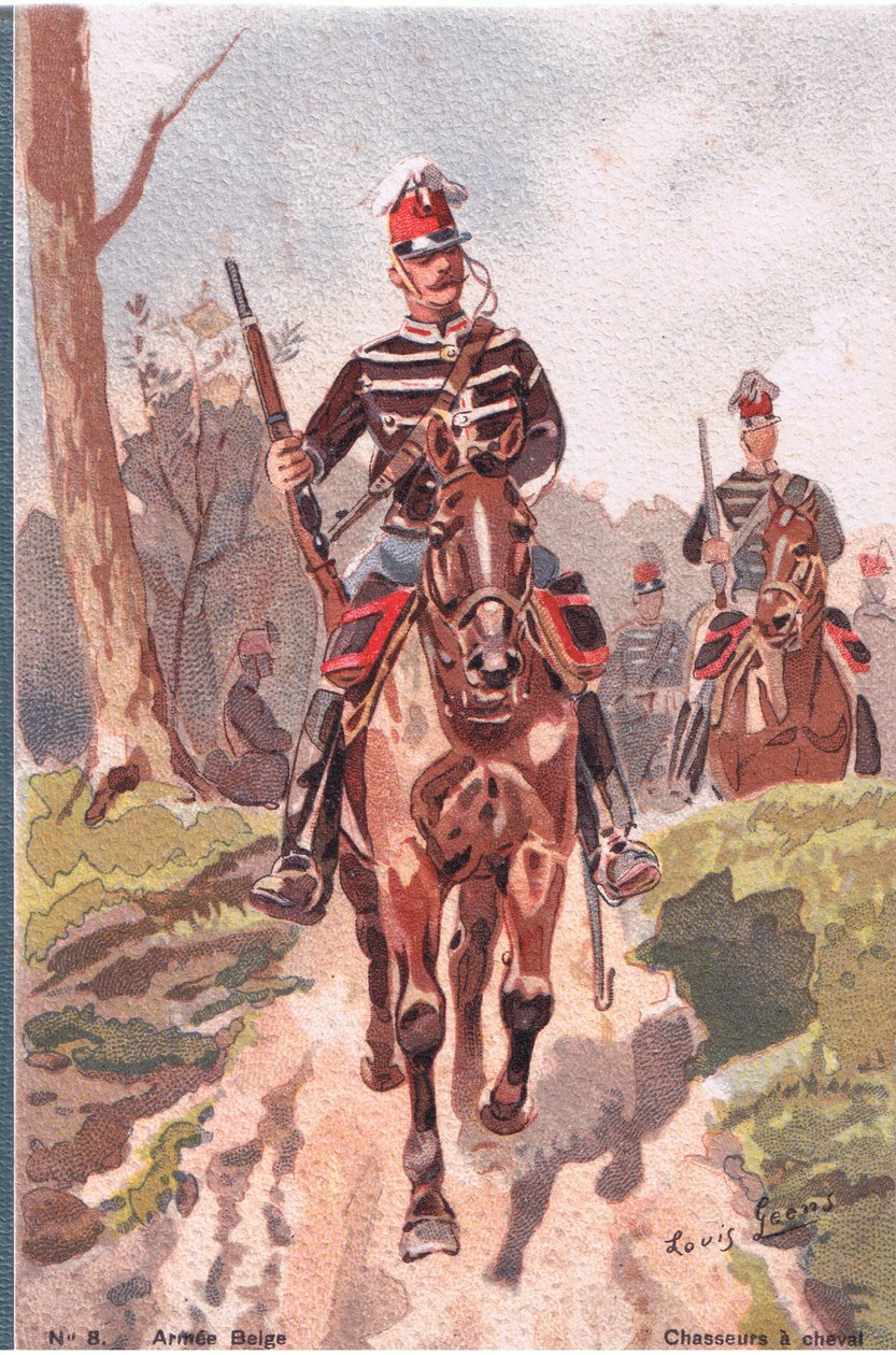 Chasseurs A Cheval, Postal, 1920s de Louis Geens