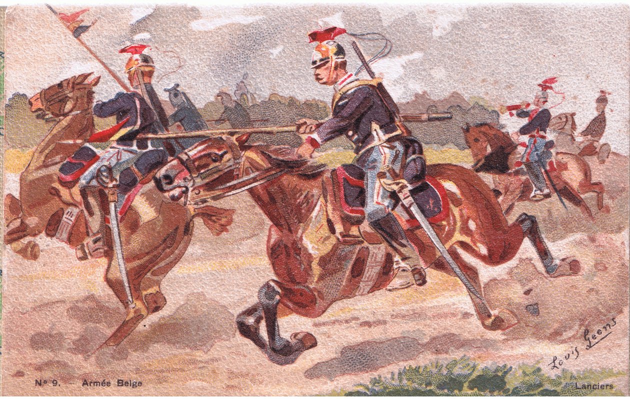 Lanciers, Postal, 1920s de Louis Geens