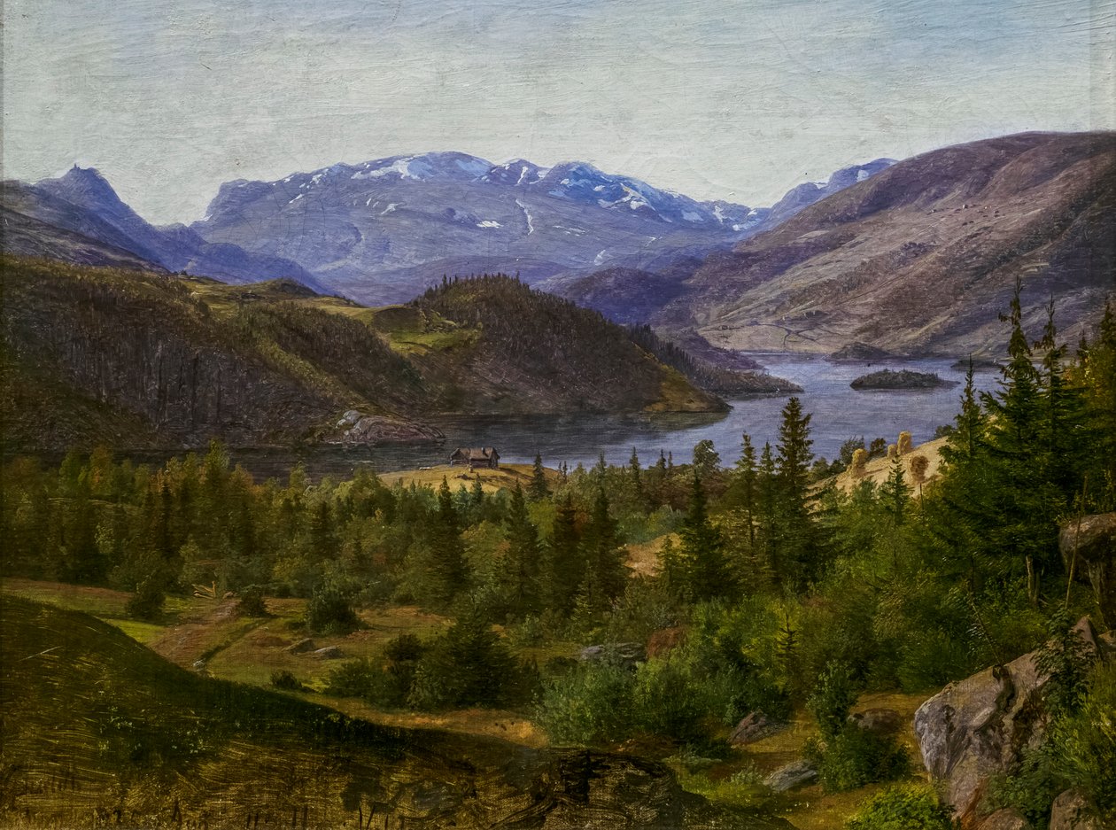 Vista del fiordo de Slidre de Louis Gurlitt