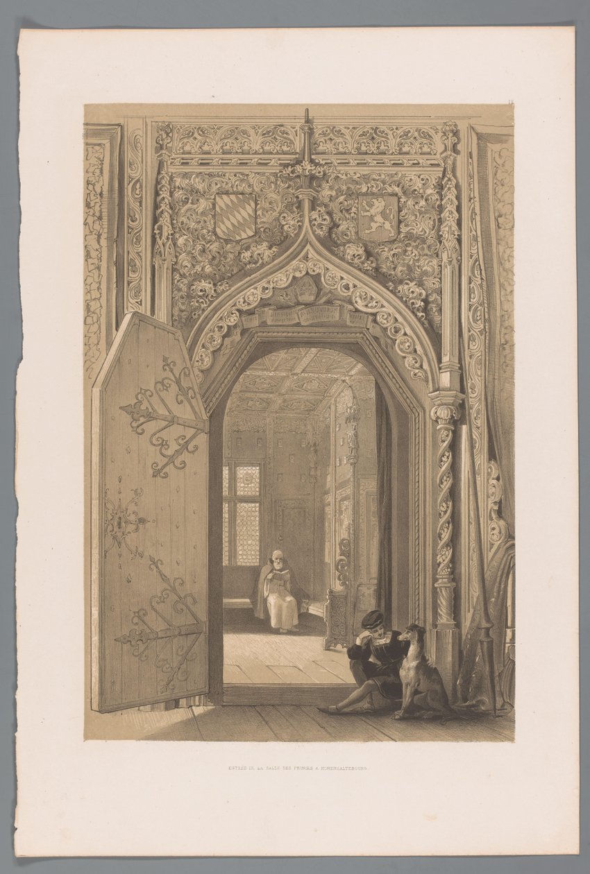 Puerta a la cámara principesca en Hohensalzburg Entrée de la salle des princes a Hohensaltzbourg (título sobre el objeto) de Louis Haghe