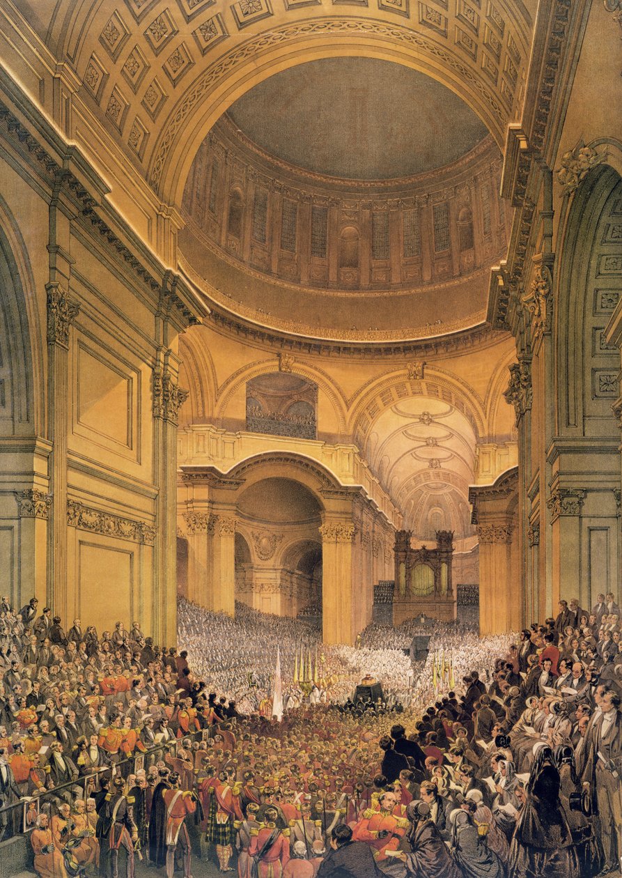 Funeral del Duque de Wellington en la Catedral de San Pablo, 1852 de Louis Haghe