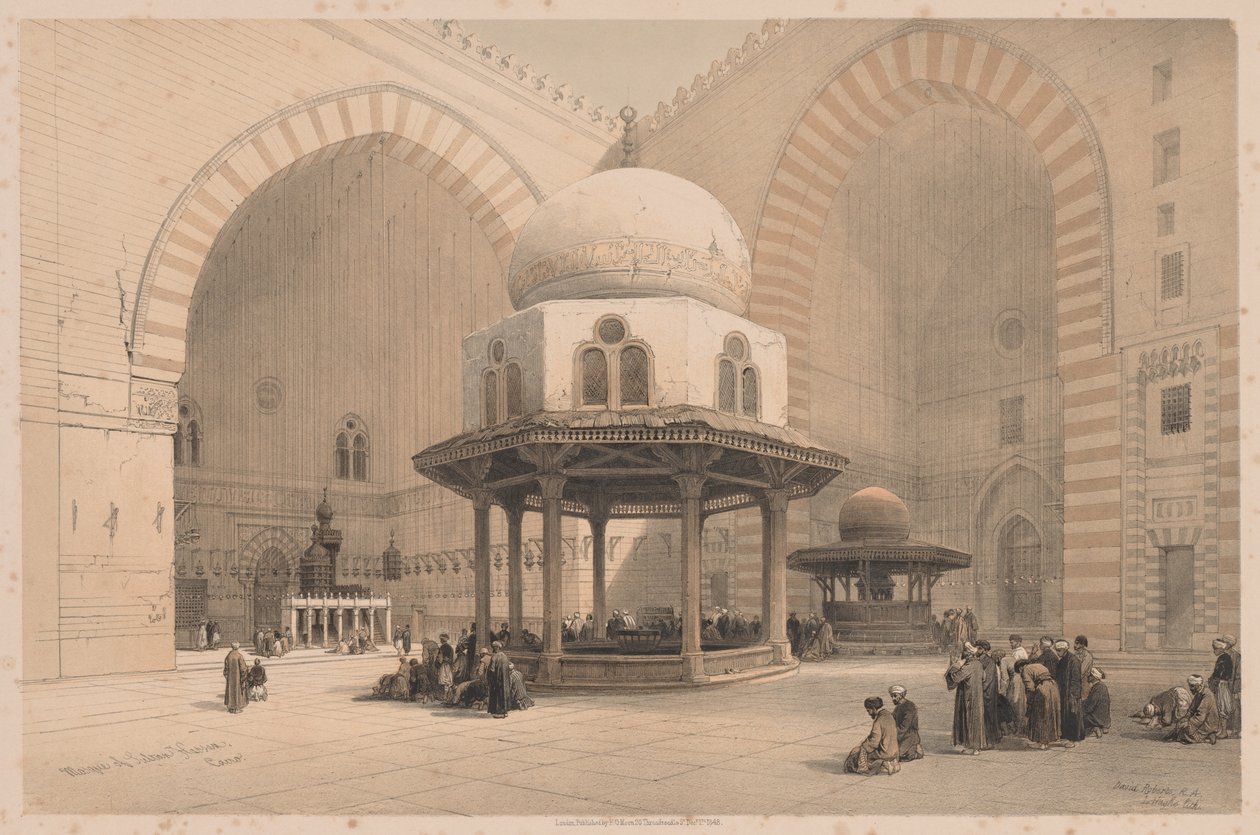 Egipto y Nubia: Volumen III - No. 8, Mezquita del Sultán Hassan, El Cairo, 1838 de Louis Haghe