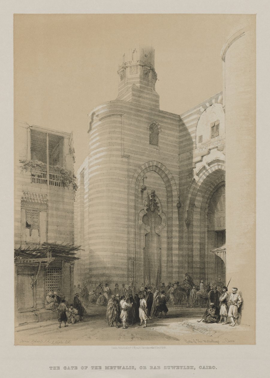 Egipto y Nubia, Volumen III: Puerta de los Metwaleys, El Cairo, 1848 de Louis Haghe
