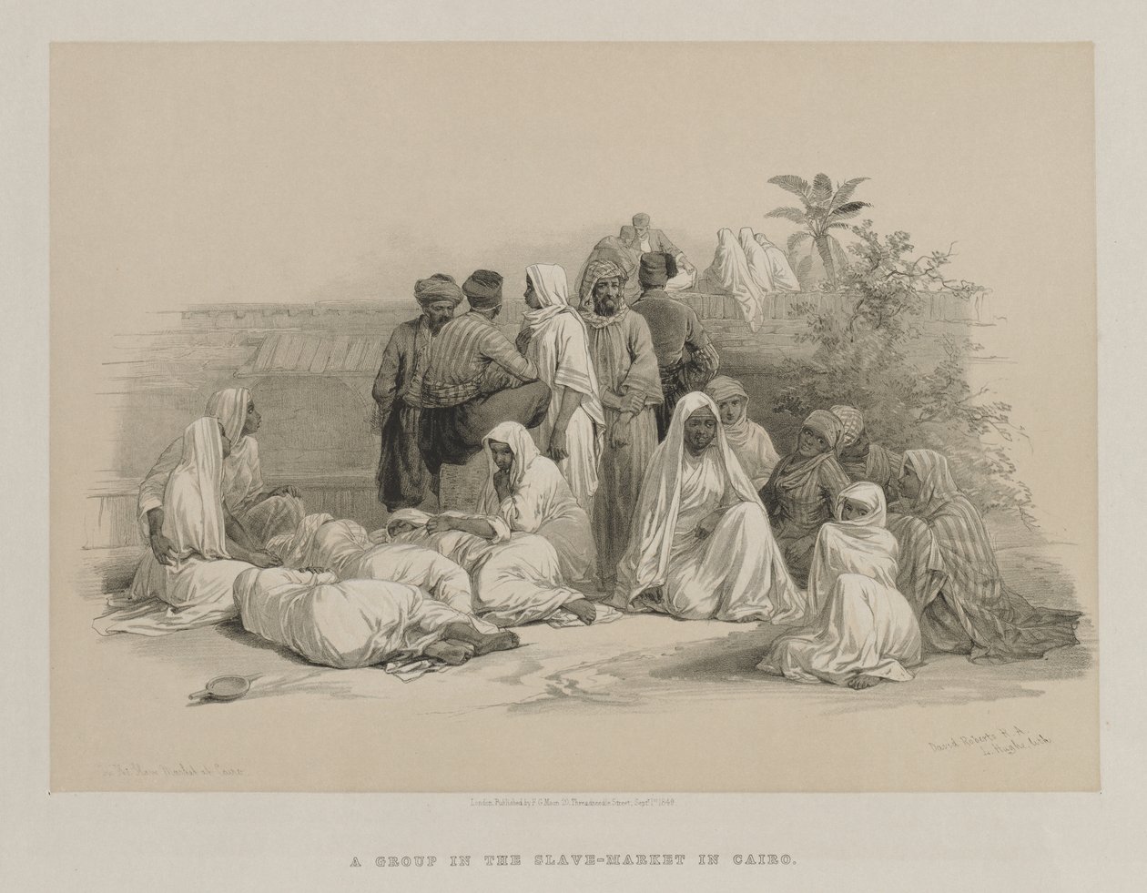 Egipto y Nubia, Volumen III: En el Mercado de Esclavos en El Cairo, 1849 de Louis Haghe
