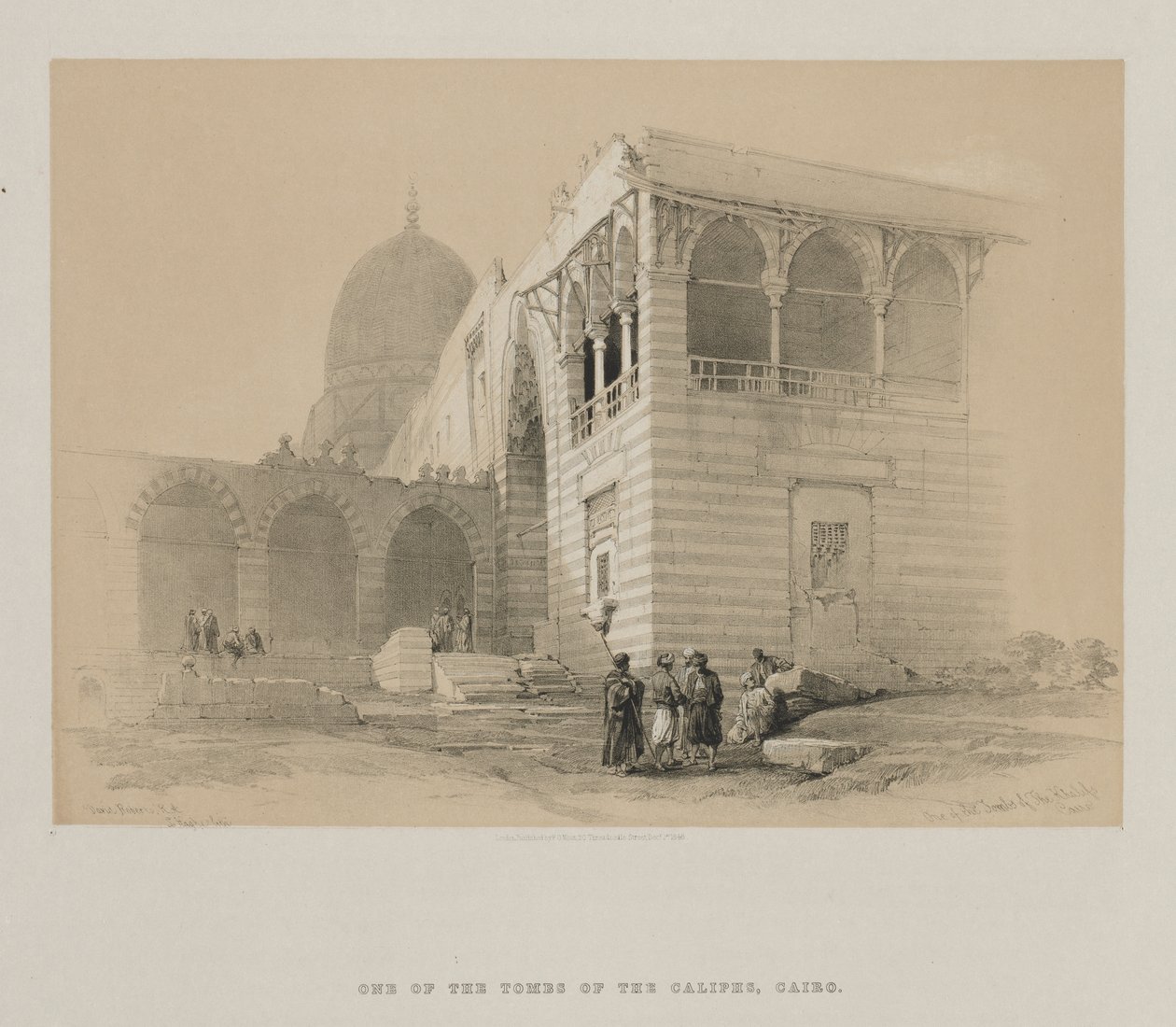 Egipto y Nubia, Volumen III: Una de las tumbas de los Califas, El Cairo, 1848 de Louis Haghe