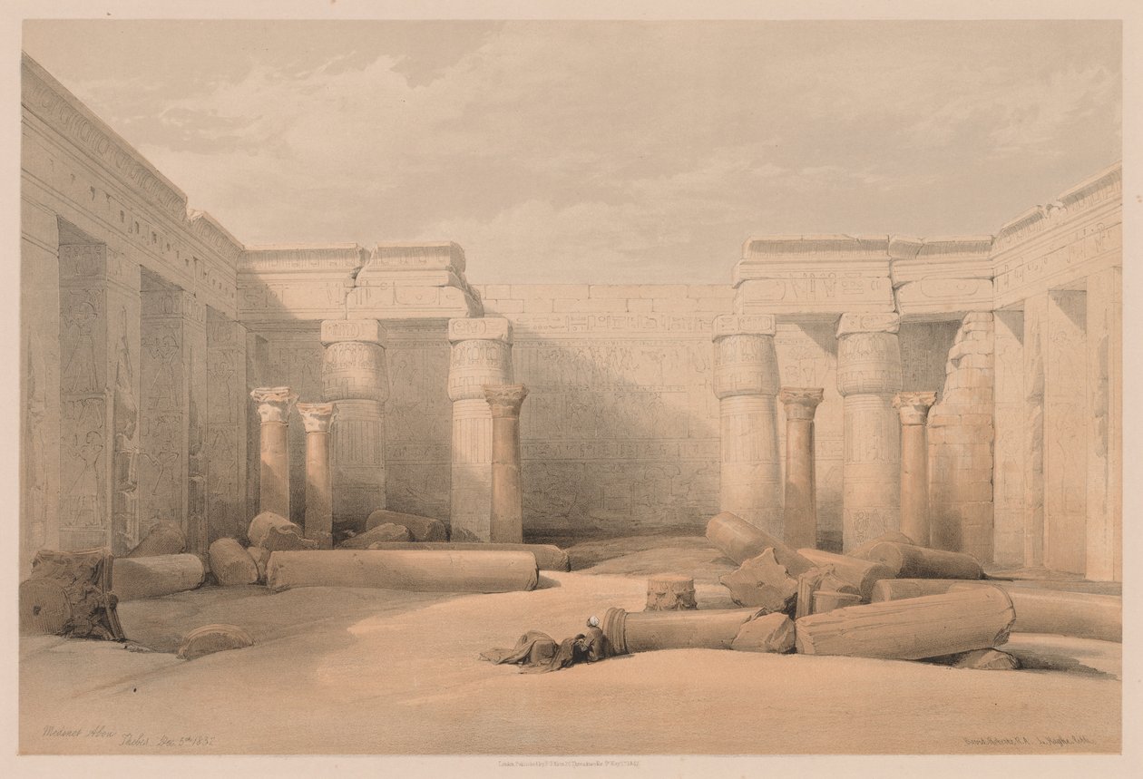 Egipto y Nubia: Volumen II - No. 18, Medinet Abou, Tebas, 1832 de Louis Haghe