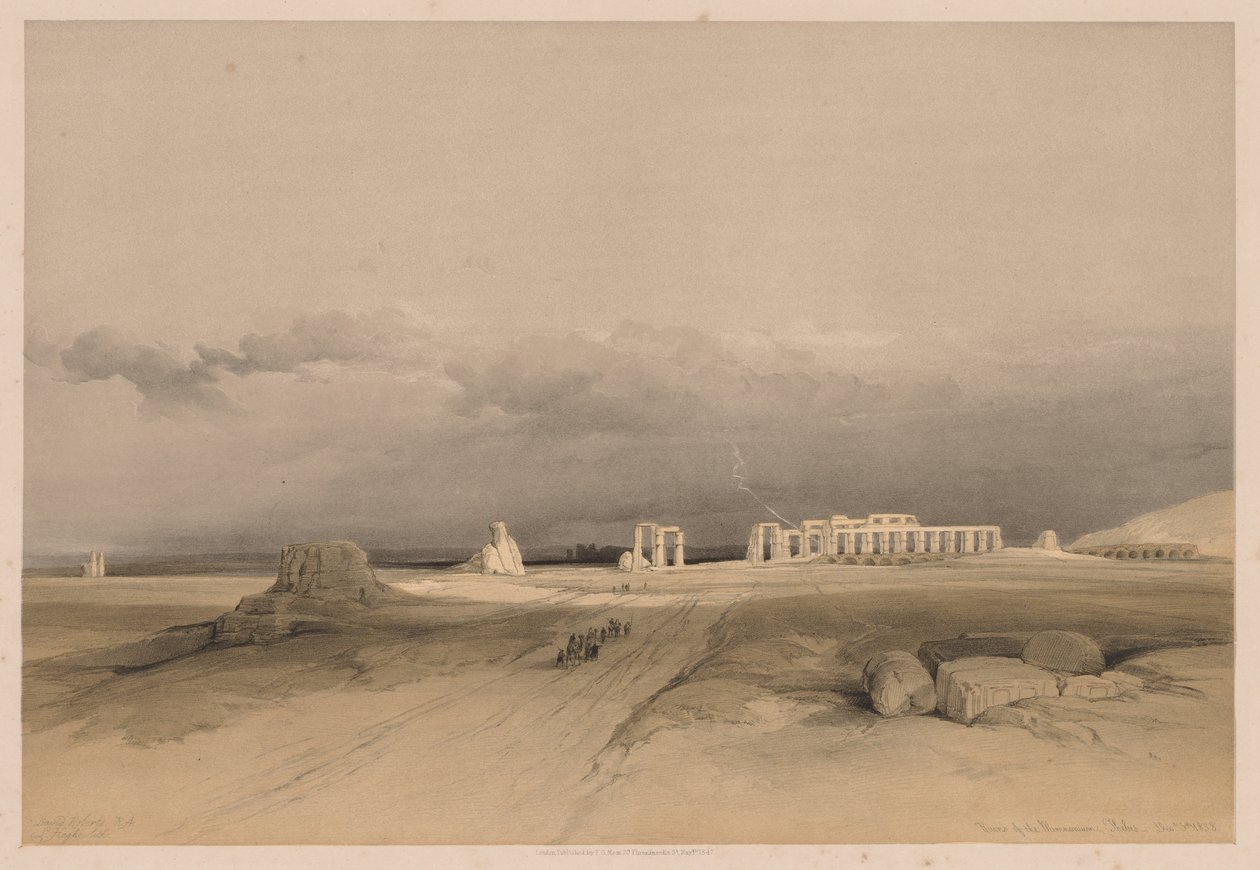 Egipto y Nubia: Volumen II - No. 8, Ruinas del Memnonium, Tebas, 1838 de Louis Haghe
