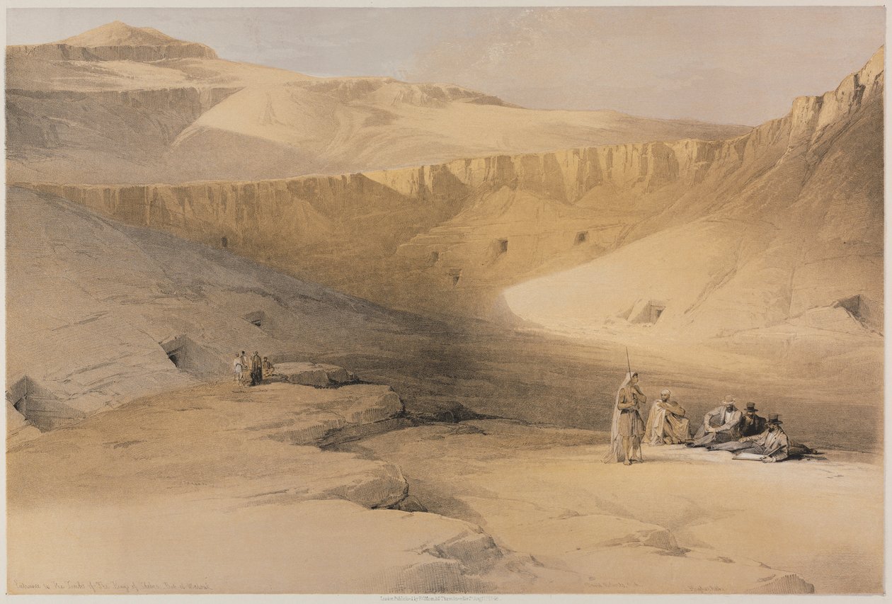 Egipto y Nubia, Volumen II: Entrada a las Tumbas de los Reyes de Tebas, Bab-El-Malouk de Louis Haghe