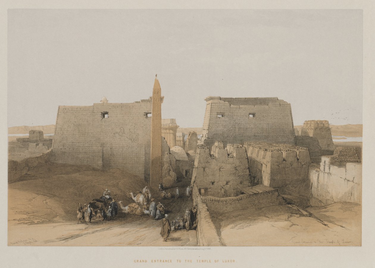 Egipto y Nubia, Volumen II: Gran Entrada al Templo de Luxor de Louis Haghe