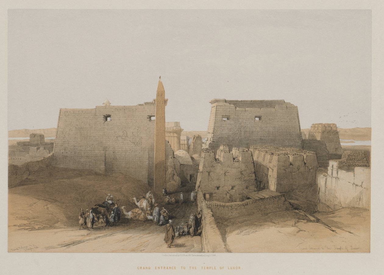 Egipto y Nubia, Volumen II: Gran entrada al Templo de Luxor, 1848 de Louis Haghe