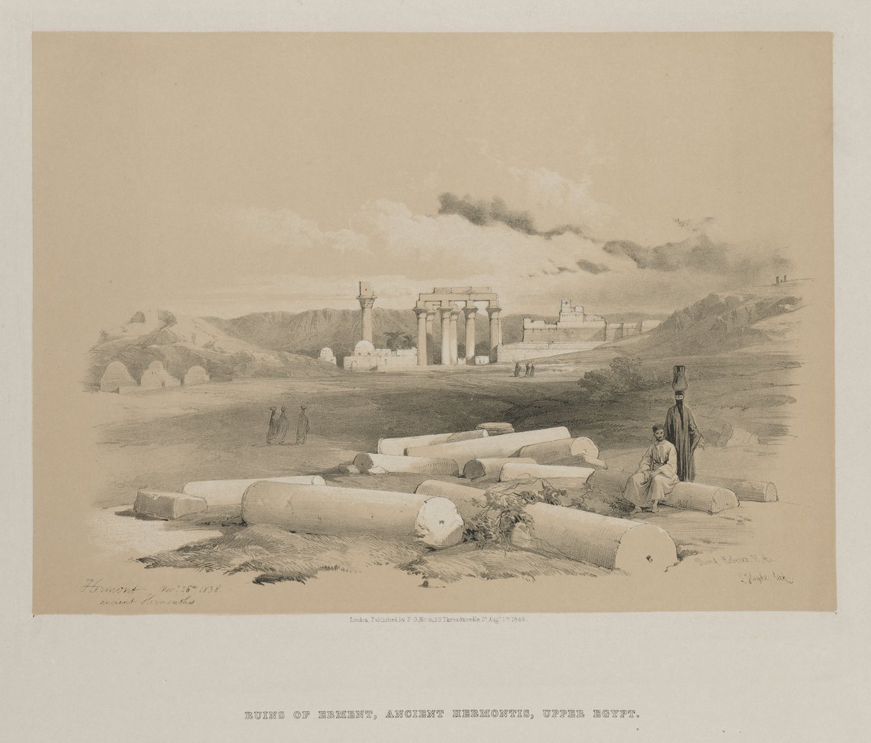 Egipto y Nubia, Volumen II: Hermont, Ancient Hermonthis de Louis Haghe