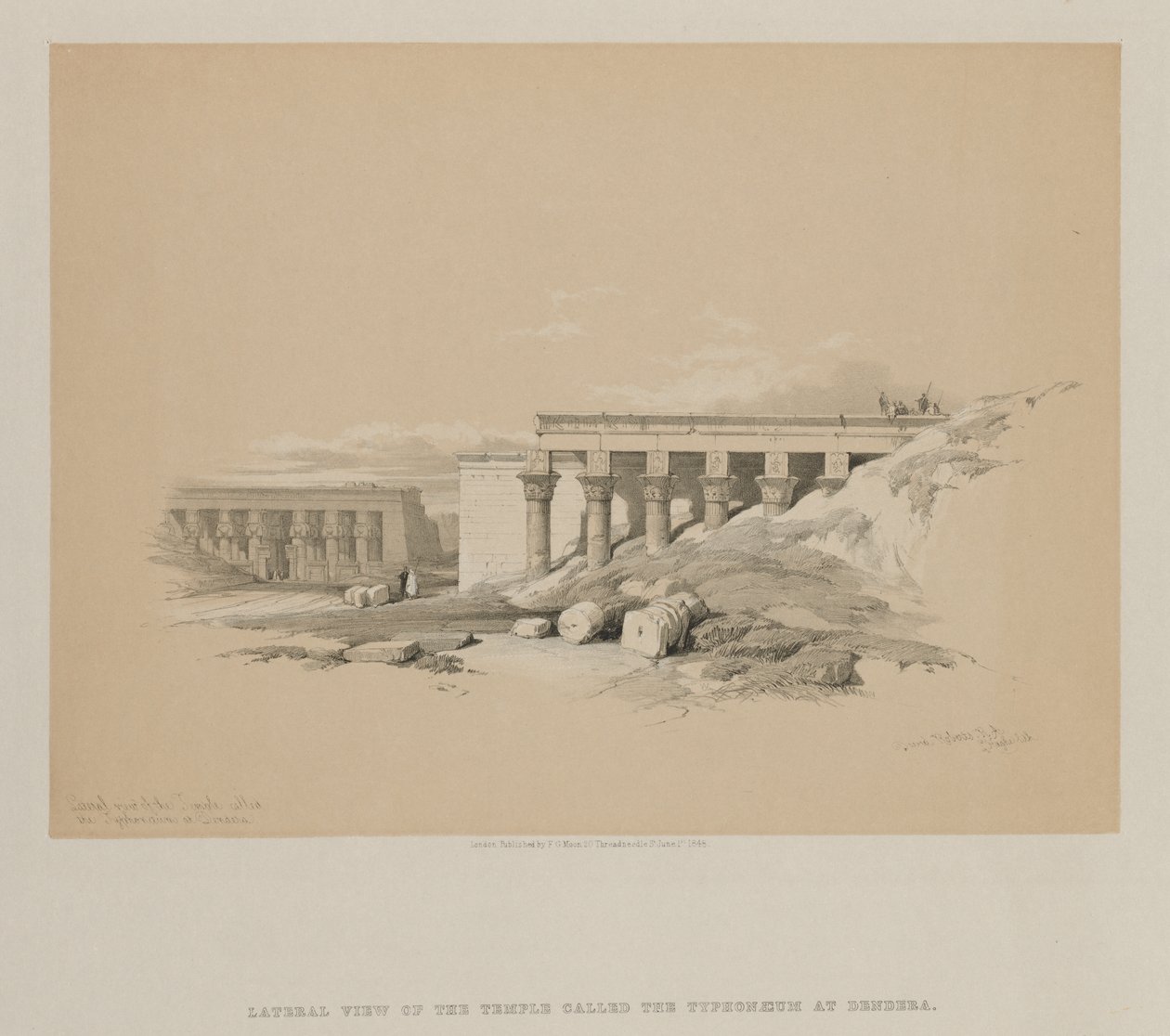 Egipto y Nubia, Volumen II: Vista lateral del templo llamado El Typhonoeum en Dendera de Louis Haghe