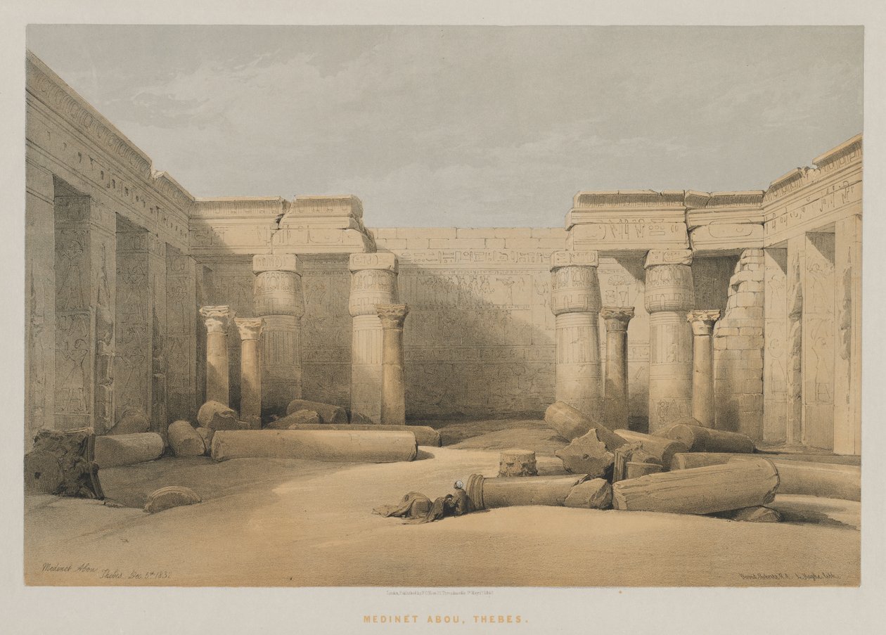 Egipto y Nubia, Volumen II: Medinet Abou, Tebas, 1847 de Louis Haghe
