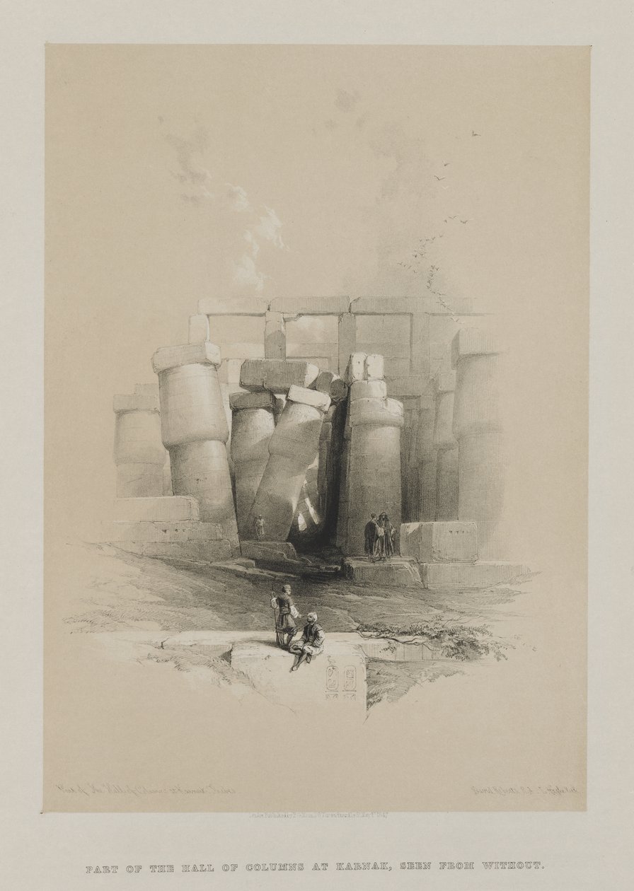 Egipto y Nubia, Volumen II: Parte de la Sala de las Columnas de Karnak, Tebas de Louis Haghe